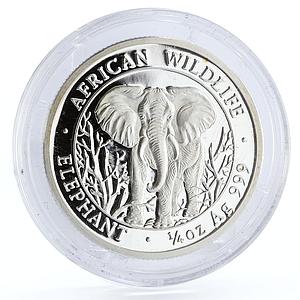 Somalia 250 shillings African Wildlife Elephant Fauna silver coin 2004