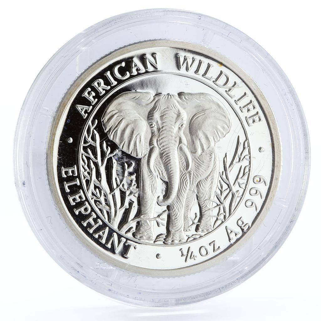 Somalia 250 shillings African Wildlife Elephant Fauna silver coin 2004