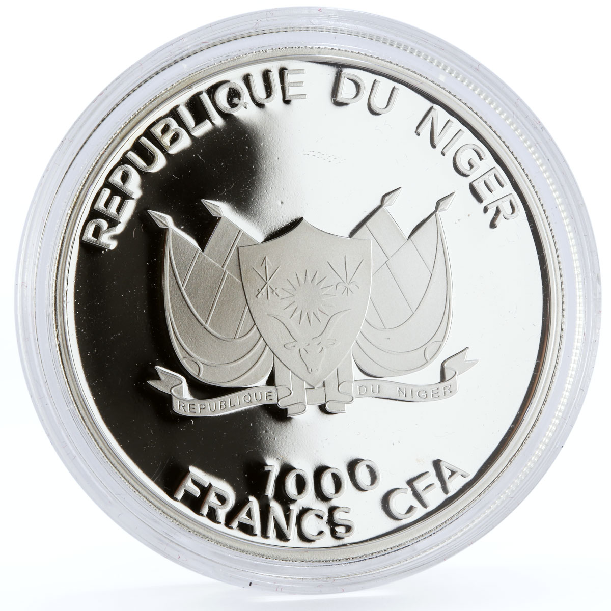 Niger 1000 francs Holy Quran Muslims Kaaba Islam Religion silver coin 2012