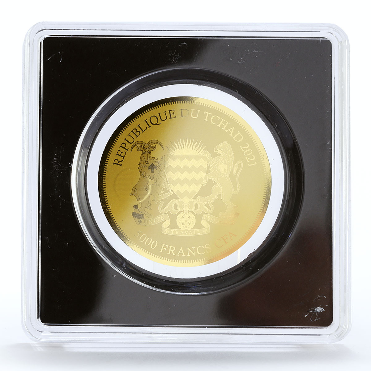 Chad 5000 francs The Lady Liberty American Flag Independence gold coin 2021