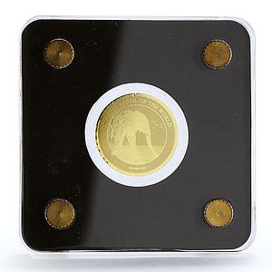 Chad 3000 francs Endangered Wildlife African Elephant Fauna gold coin 2020