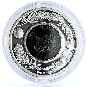 Australia 1 dollar Australian Opal series The Wombat Fauna silver coin 2012