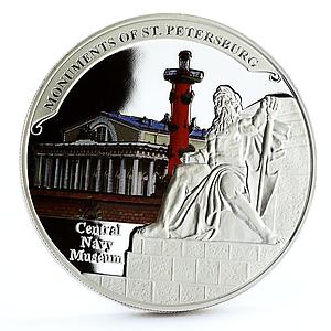 Congo 240 francs St. Petersburg Monuments Central Navy Museum silver coin 2011