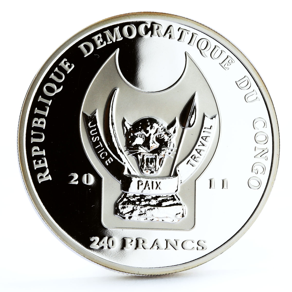 Congo 240 francs St. Petersburg Monuments Central Navy Museum silver coin 2011