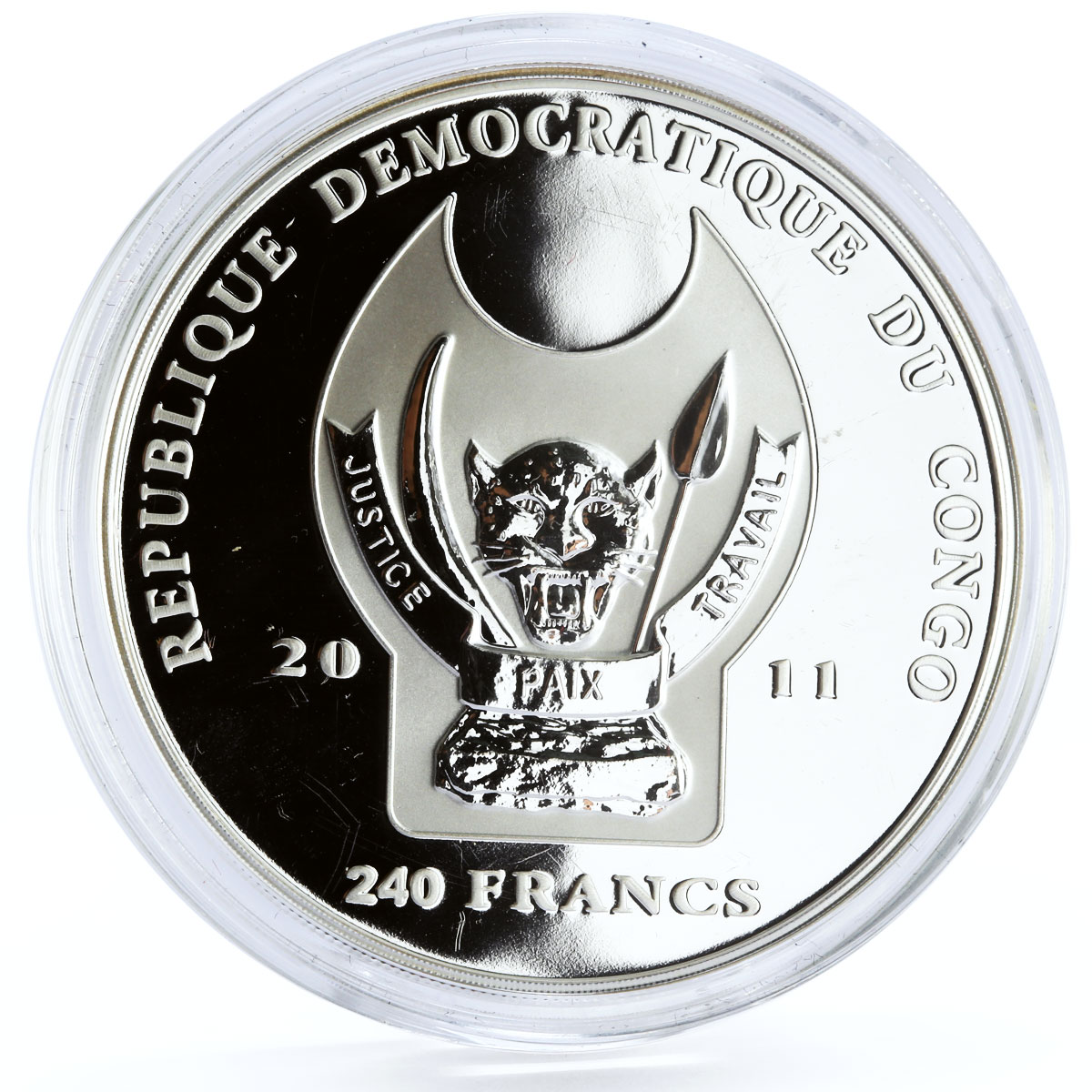 Congo 240 francs St. Petersburg Monuments Central Navy Museum silver coin 2011