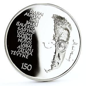 Lithuania 50 litu Poet Maironis Jonas Maciulis Poetry proof silver coin 2012