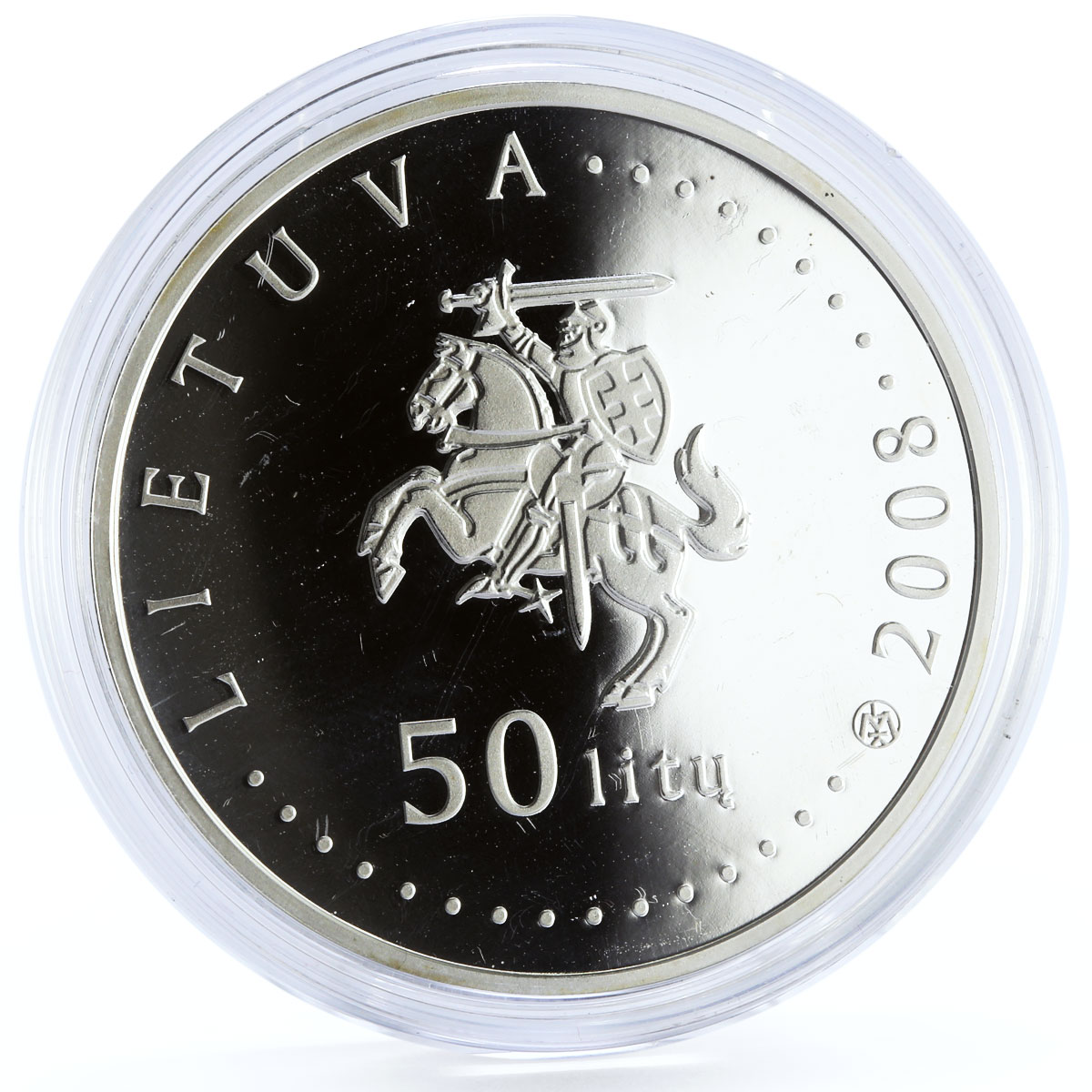 Lithuania 50 litu Bumblebee proof silver coin 2008