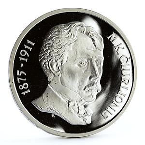 Lithuania 50 litu Painter Mikalojus Konstantinas Art proof silver coin 1995