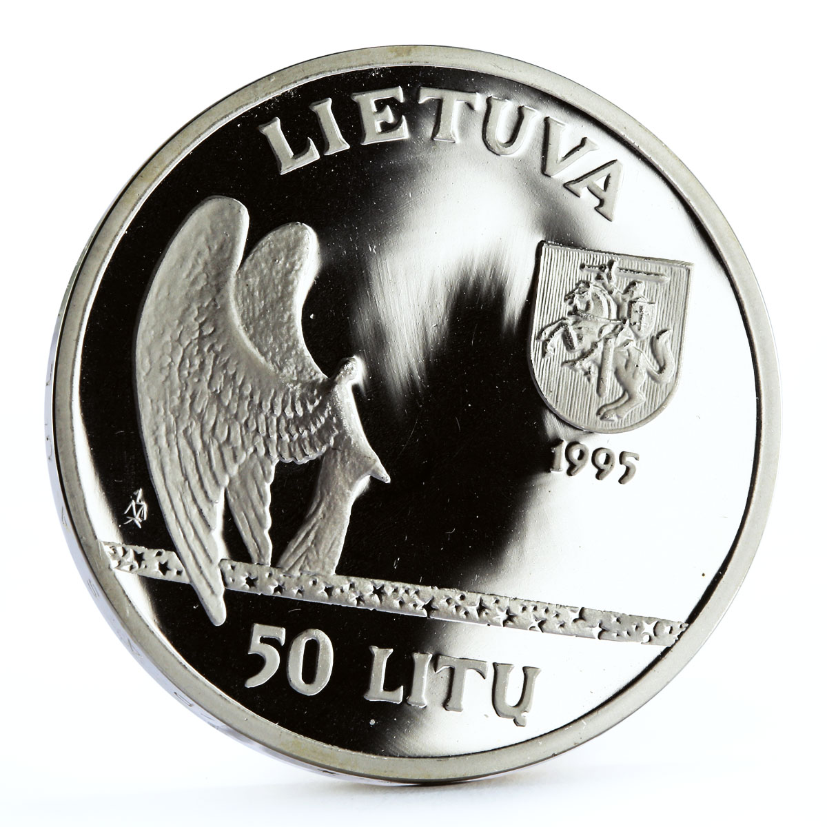 Lithuania 50 litu Painter Mikalojus Konstantinas Art proof silver coin 1995