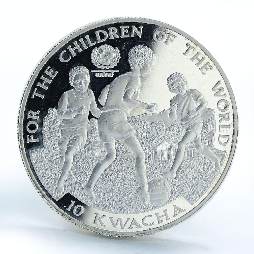 Zambia 10 kwacha For the children of the world proof silver coin 1997