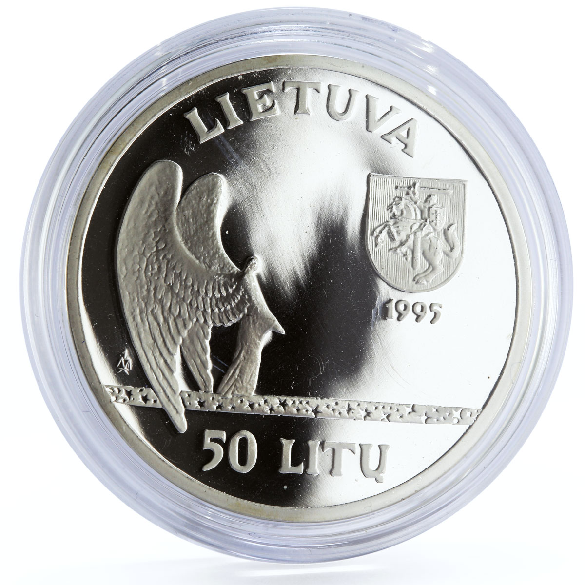 Lithuania 50 litu Painter Mikalojus Konstantinas Art proof silver coin 1995