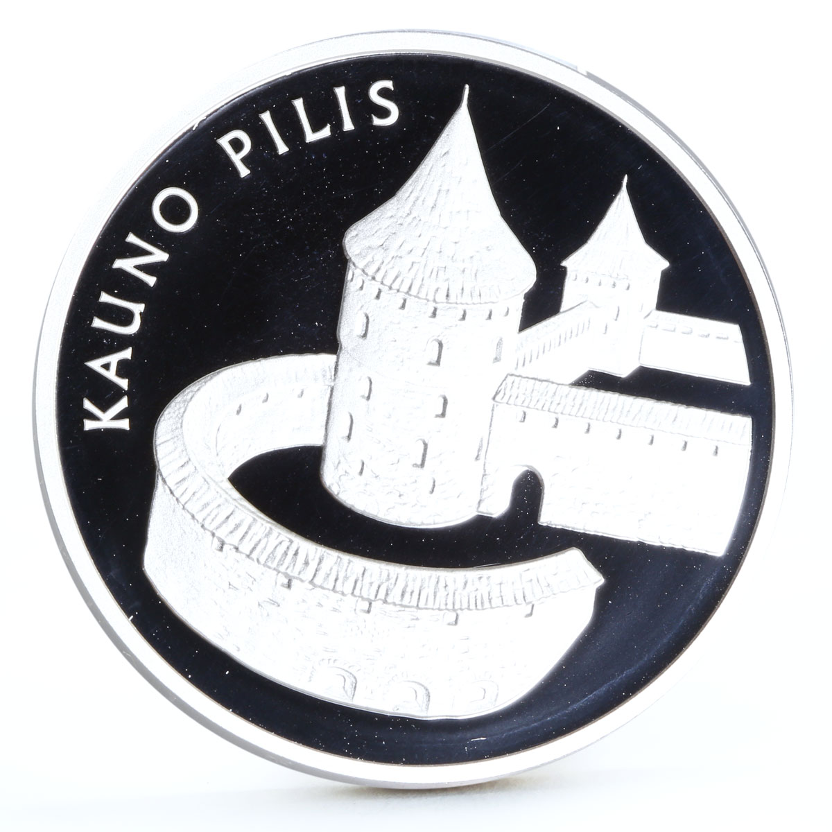 Lithuania 50 litu Kaunas Castle Towers Fortress Palace proof silver coin 2008