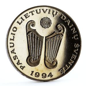 Lithuania 10 litu International Song Festival Kankles Instrument CuNi coin 1994