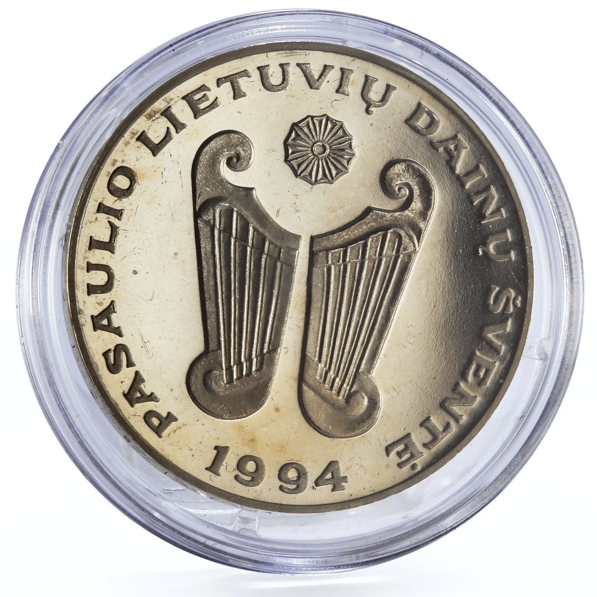 Lithuania 10 litu International Song Festival Kankles Instrument CuNi coin 1994