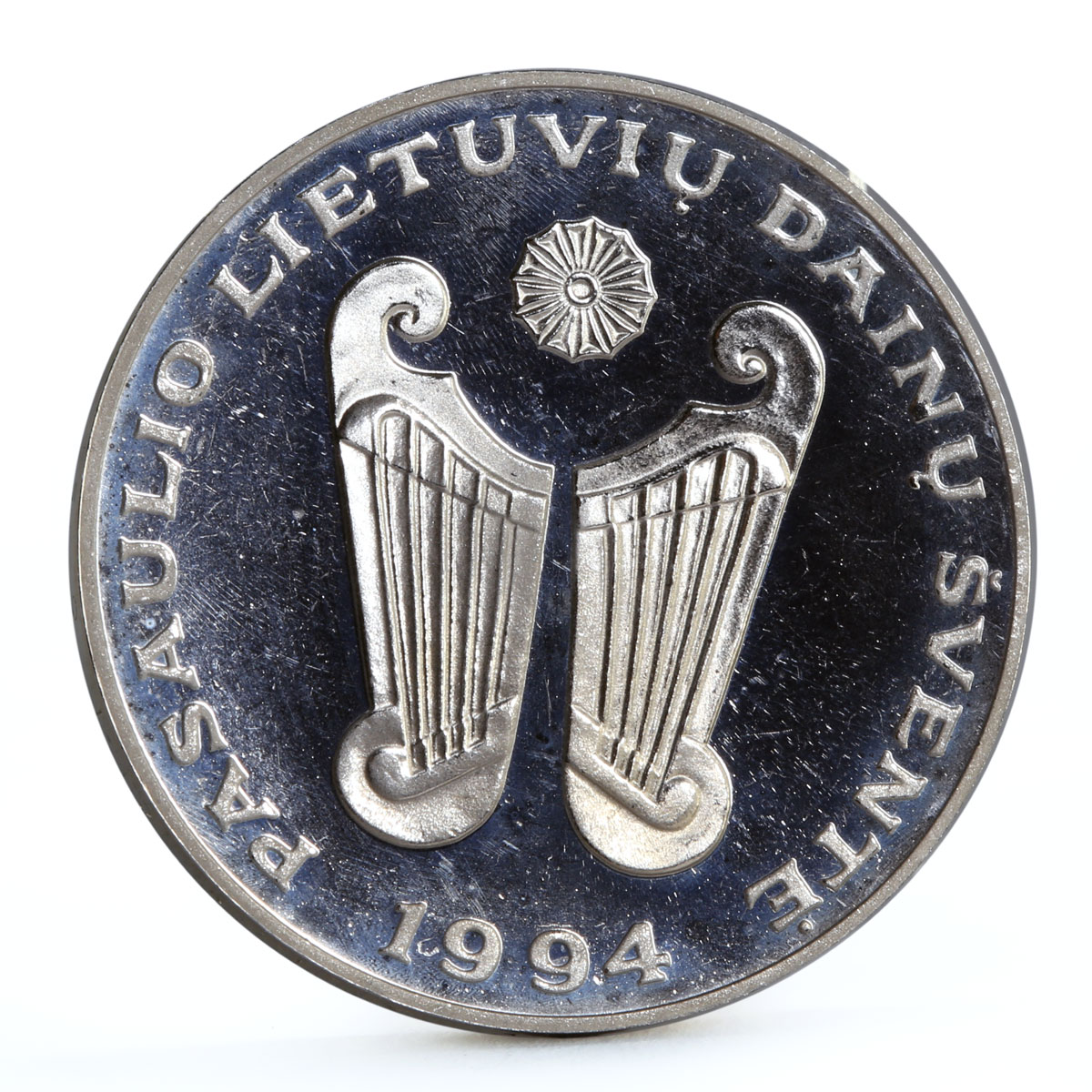 Lithuania 10 litu International Song Festival Kankles Instrument CuNi coin 1994