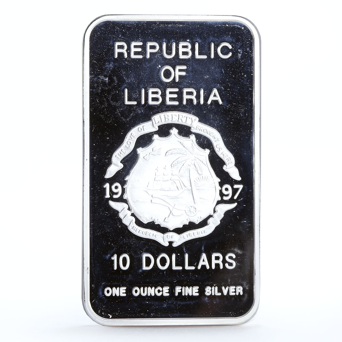 Liberia 10 dollars Return of Hong Kong to China proof silver coin 1997
