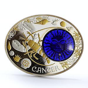 Macedonia 10 denari Zodiac Signs series Cancer 3D silver coin 2015