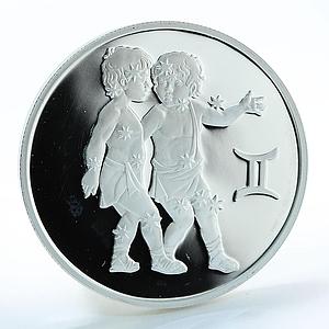 Russia 2 rubles Signs of Zodiac Gemini proof silver coin 2003