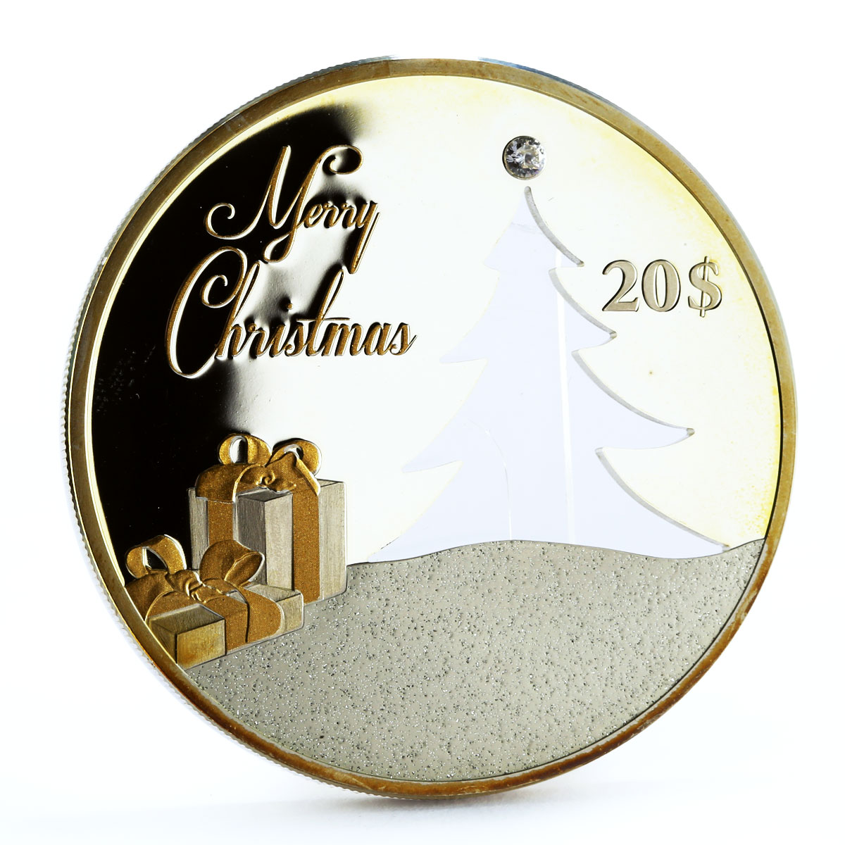 Kiribati 20 dollars Happy Holidays Merry Christmas Tree proof silver coin 2012