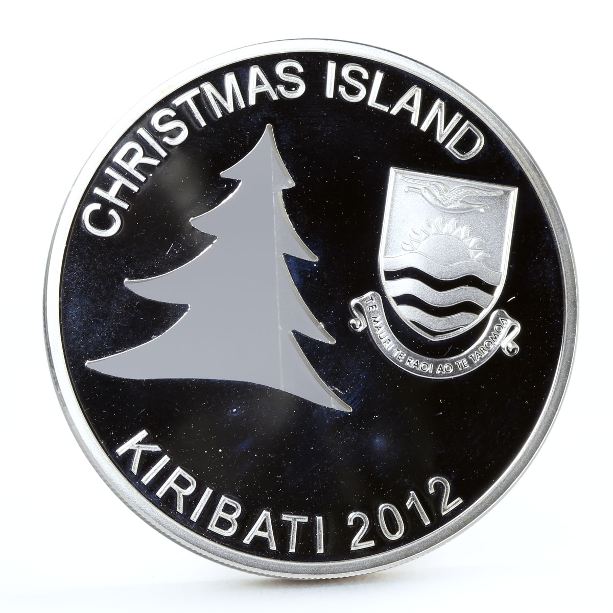 Kiribati 20 dollars Happy Holidays Merry Christmas Tree proof silver coin 2012