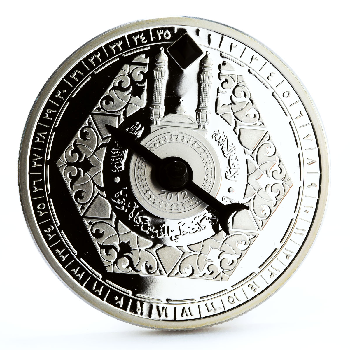 Niger 1000 francs Mecca Kaaba Qibla Compass Islam Religion silver coin 2012