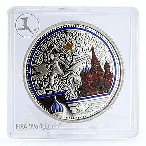 Samoa 2 dollars Football World Cup in Russia Moscow Views proof silver coin 2017