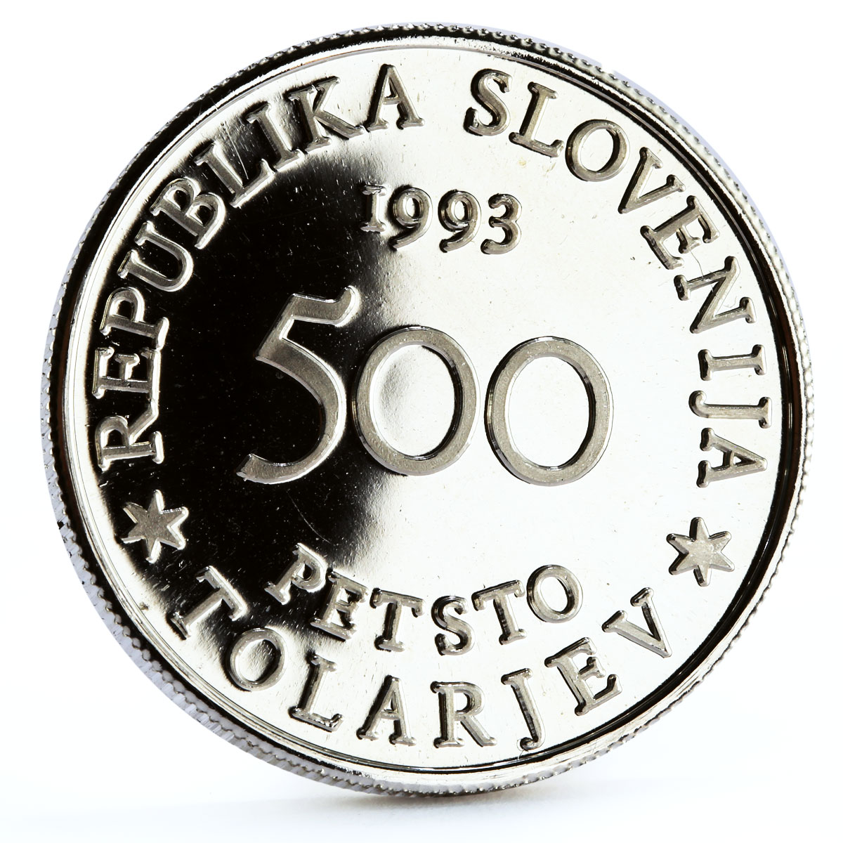 Slovenia 500 tolarjev 400 Years of the Battle for Sisak proof silver coin 1993