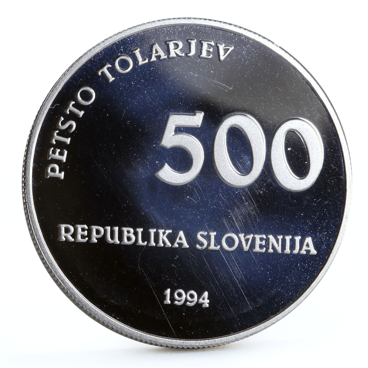 Slovenia 500 tolarjev Bishop Abraham Glagolitic Alphabet proof silver coin 1994