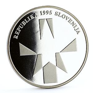 Slovenia 500 tolarjev Anniversary of Defeating the Fascism WWII silver coin 1995