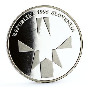 Slovenia 500 tolarjev Anniverssary of Defeating Facism silver coin 1995
