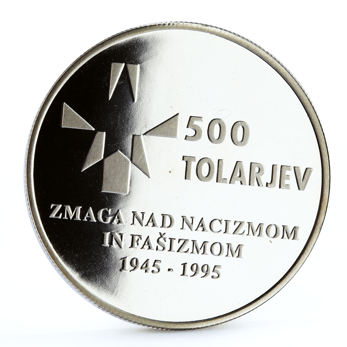 Slovenia 500 tolarjev Anniverssary of Defeating the Facism silver coin 1995