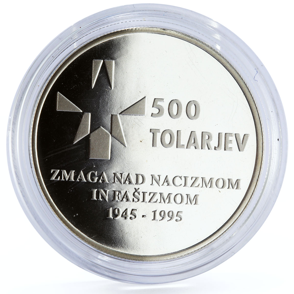 Slovenia 500 tolarjev Anniverssary of Defeating the Facism silver coin 1995