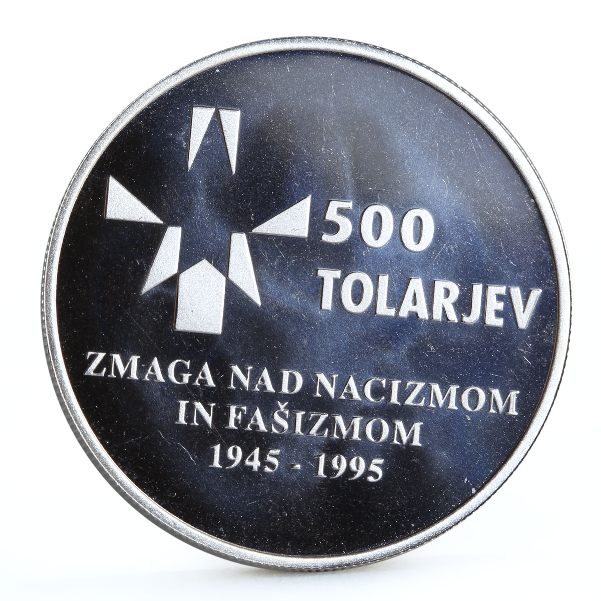Slovenia 500 tolarjev Anniverssary of Defeating the Facism silver coin 1995