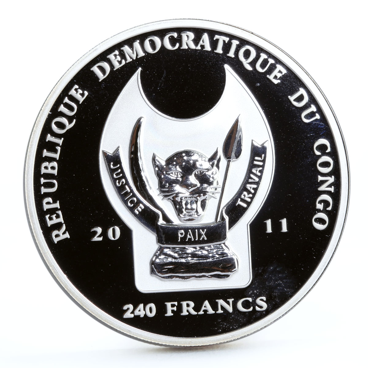 Congo 240 francs St. Petersburg Monuments The Admiralty Ships silver coin 2011