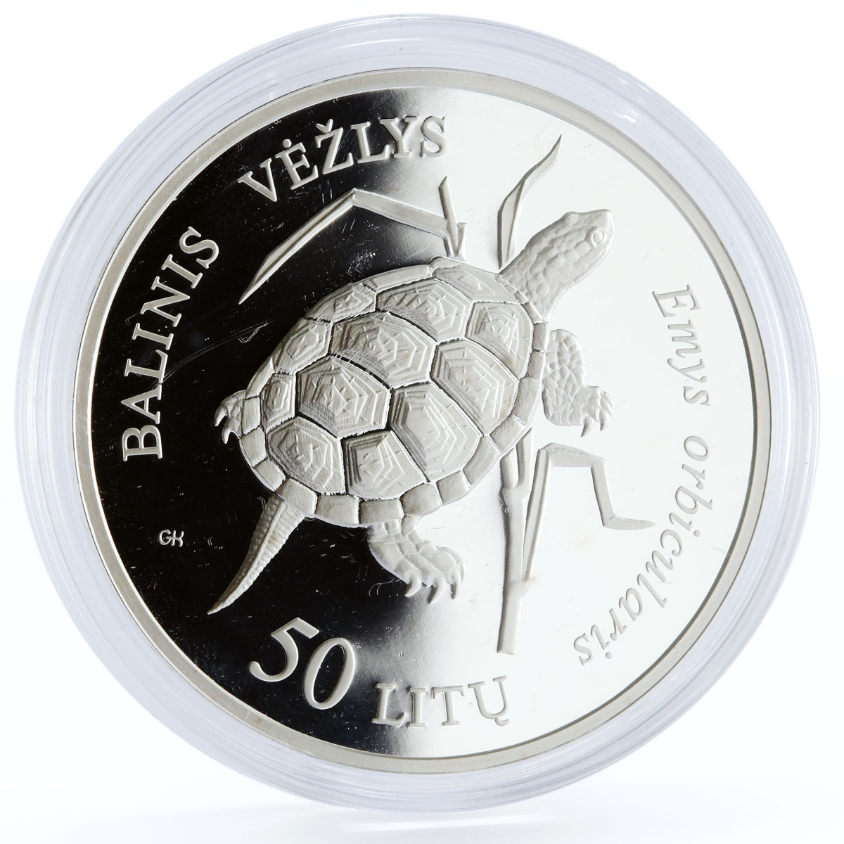 Lithuania 50 litu Endangered Wildlife Sea Turtle Fauna silver coin 2012