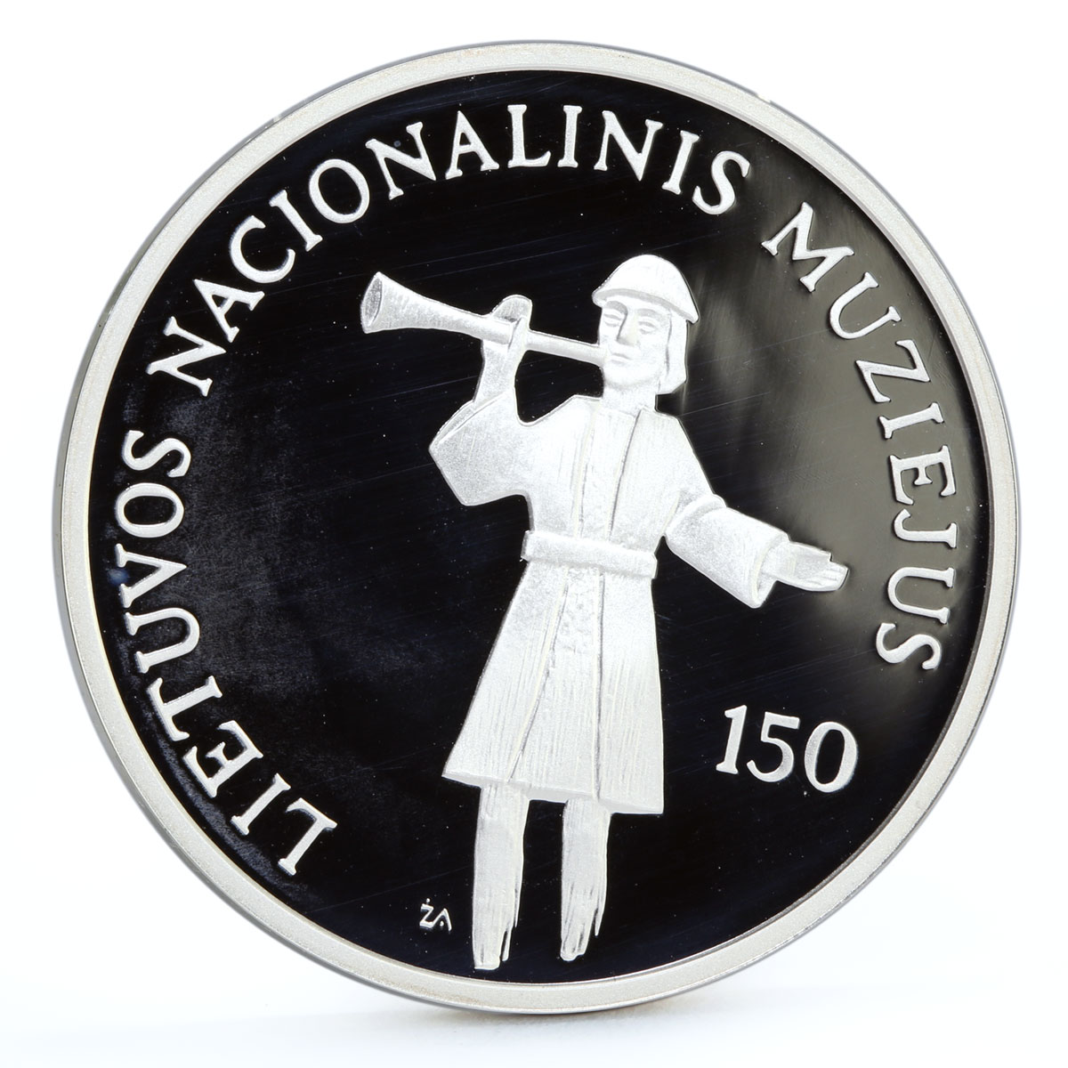 Lithuania 50 litu Lithuanian National Museum Man with a Trumpet silver coin 2005