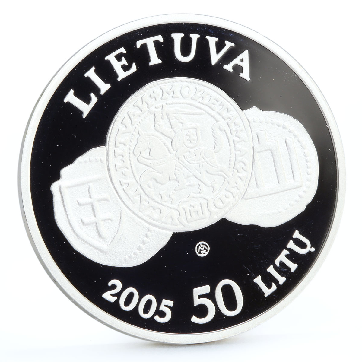 Lithuania 50 litu Lithuanian National Museum Man with a Trumpet silver coin 2005