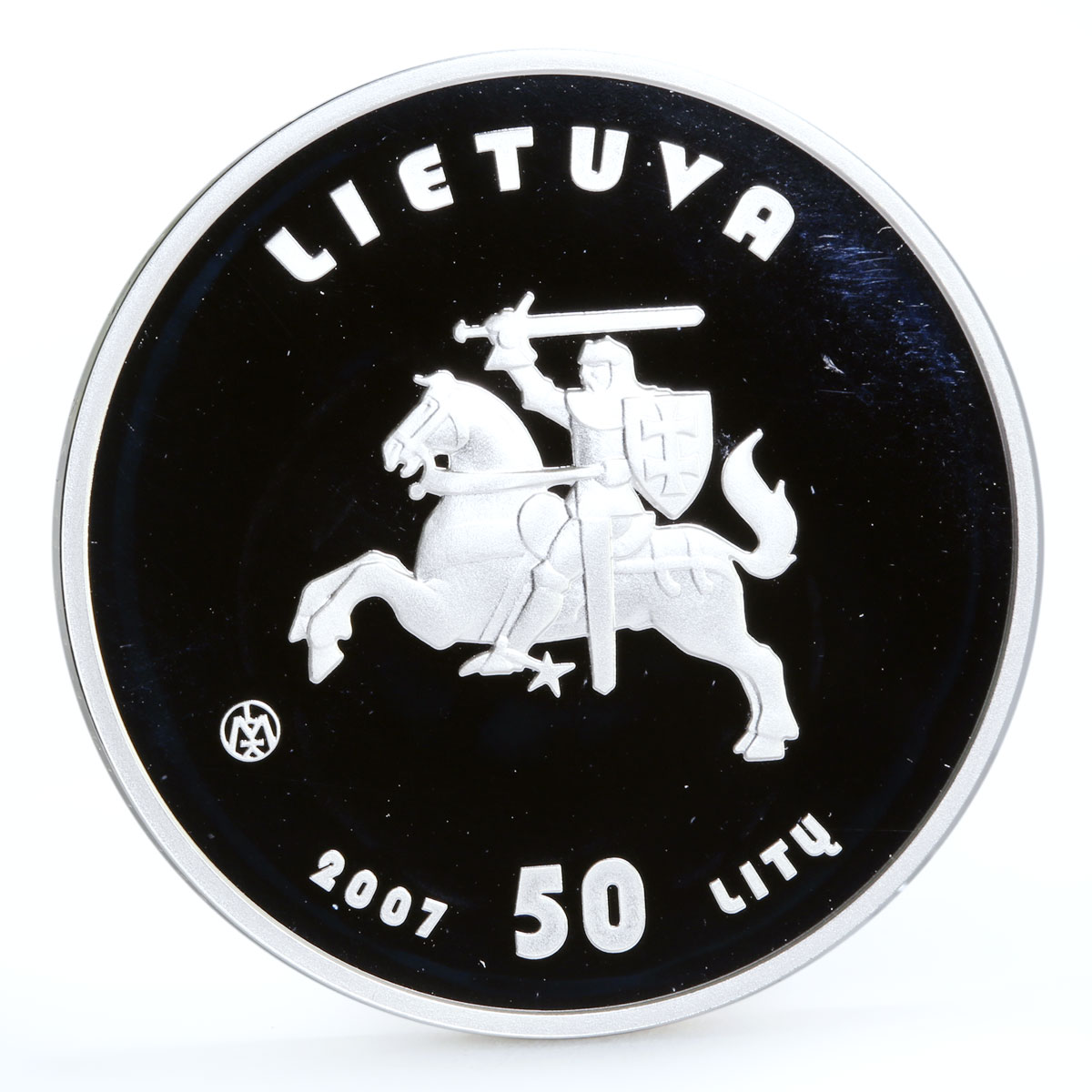 Lithuania 50 litu Beijing Olympic Games series Marathon Runner silver coin 2007