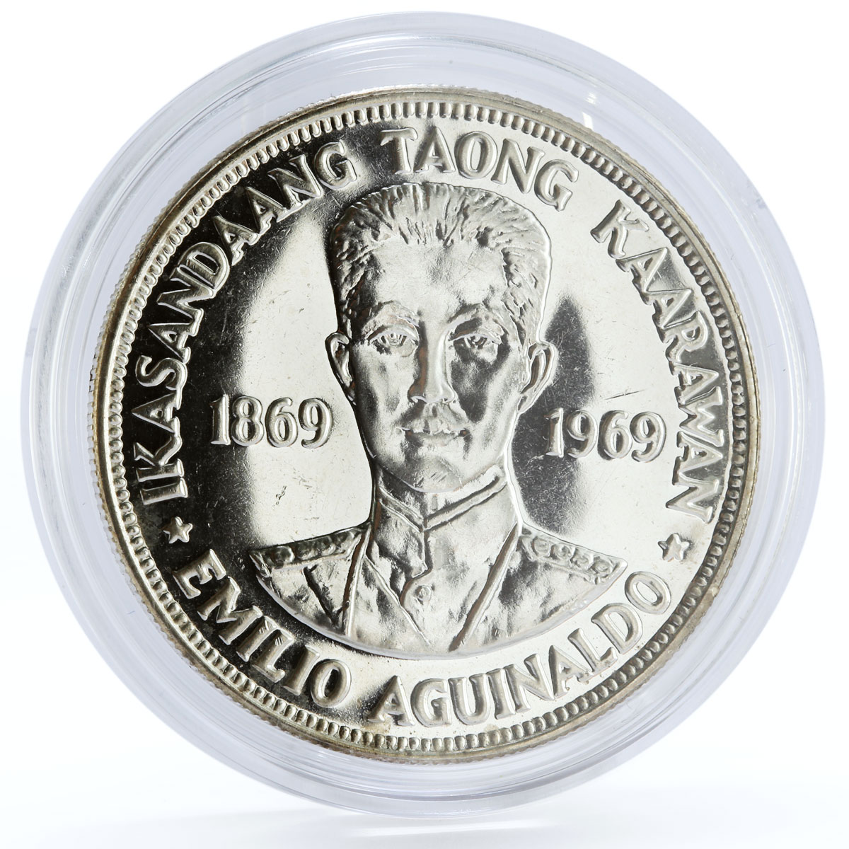 Philippines 1 piso Emilio Aguinaldo silver coin 1969