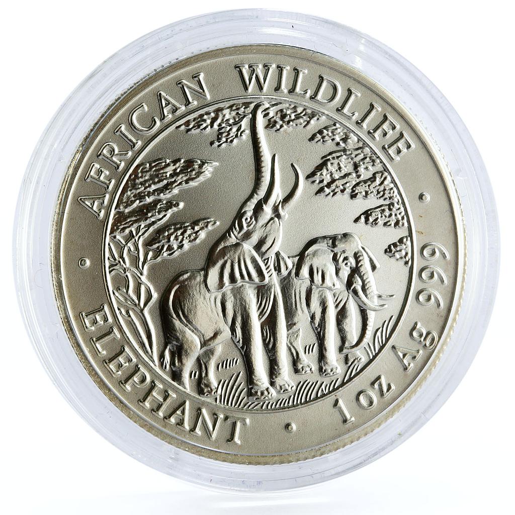 Zambia 5000 kwacha African Wildlife series Elephant silver coin 2003