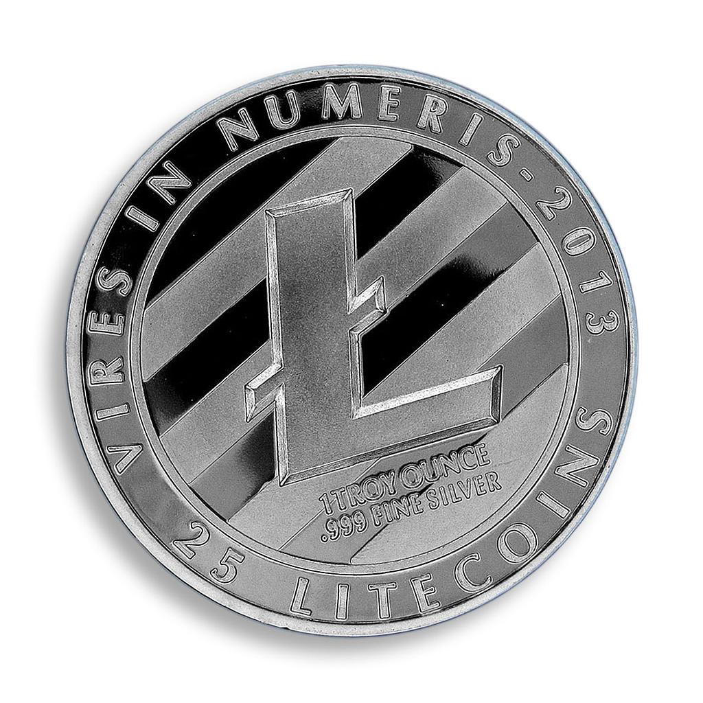 Litecoin LTC Physical Coin Silver Plated 2013 Vires in Numeris Token Medal  | Coinsberg