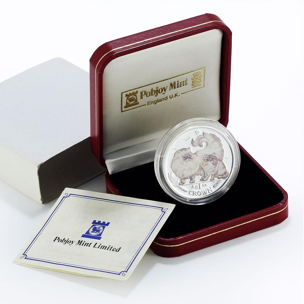 1oz .999 Bullion Silver Proof 2009 Isle of Man BOX/COA CHINCHILLA CAT COIN 