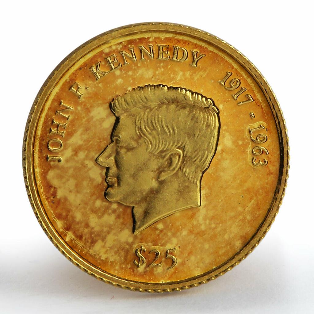 Liberia 25 dollars John F. Kennedy 1917-1963 gold coin 2000