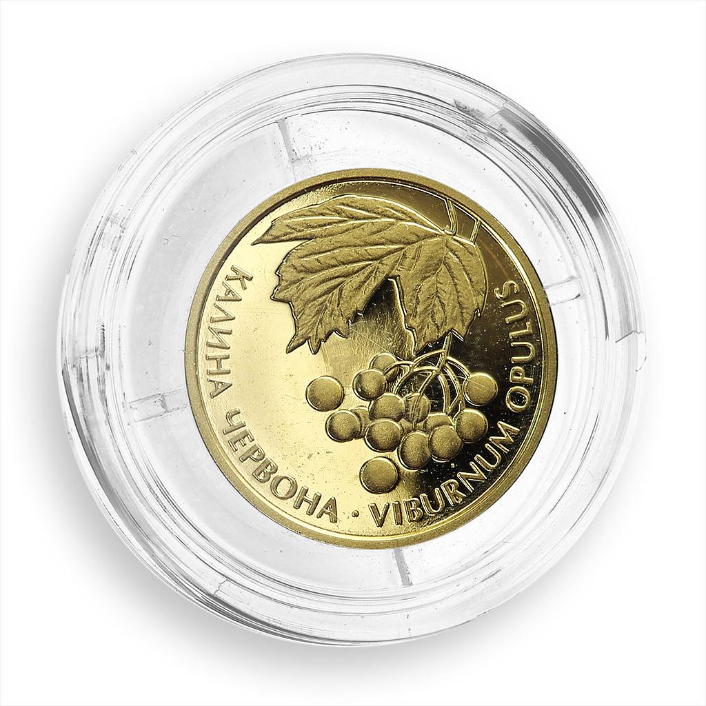 Ukraine 2 hryvnas Chervona Kalyna Red Kalina Country Symbol plant gold coin 2010 | Coinsberg