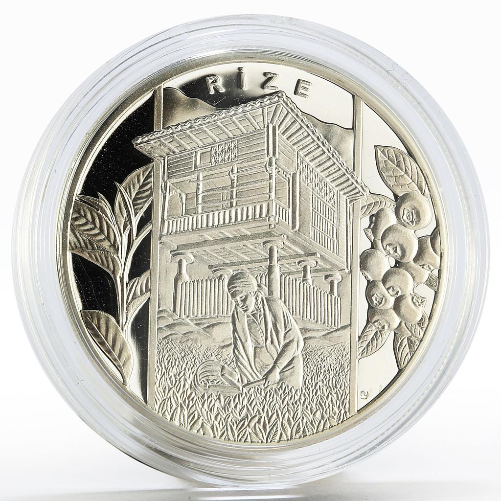 Turkey Lira 7 Regions Series Zonguldak Rize Two Workers Silver Coin 16 Coinsberg