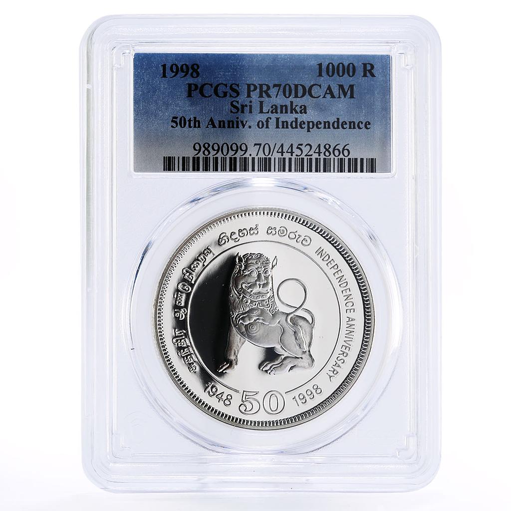 Sri Lanka 1000 rupees 50 Years of Independence Lion PR70 PCGS silver ...