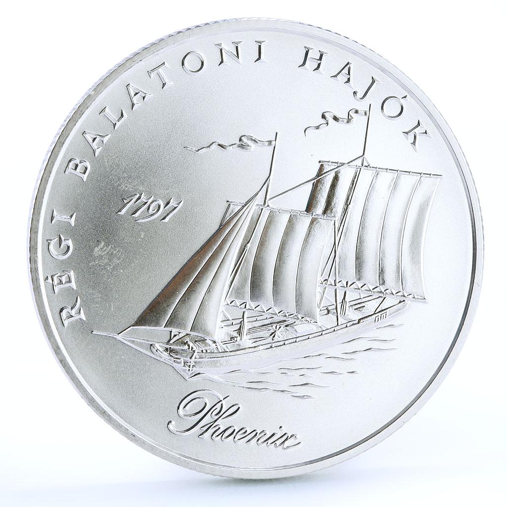 Hungary 2000 forint Old Ship Phoenix Clipper Boat Seafaring silver coin ...