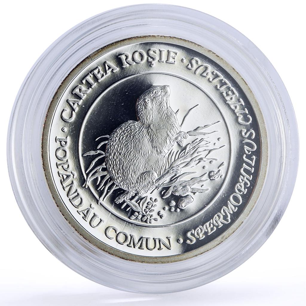 Moldova 10 lei Red Book Wildlife Conservation Gopher Fauna silver coin ...