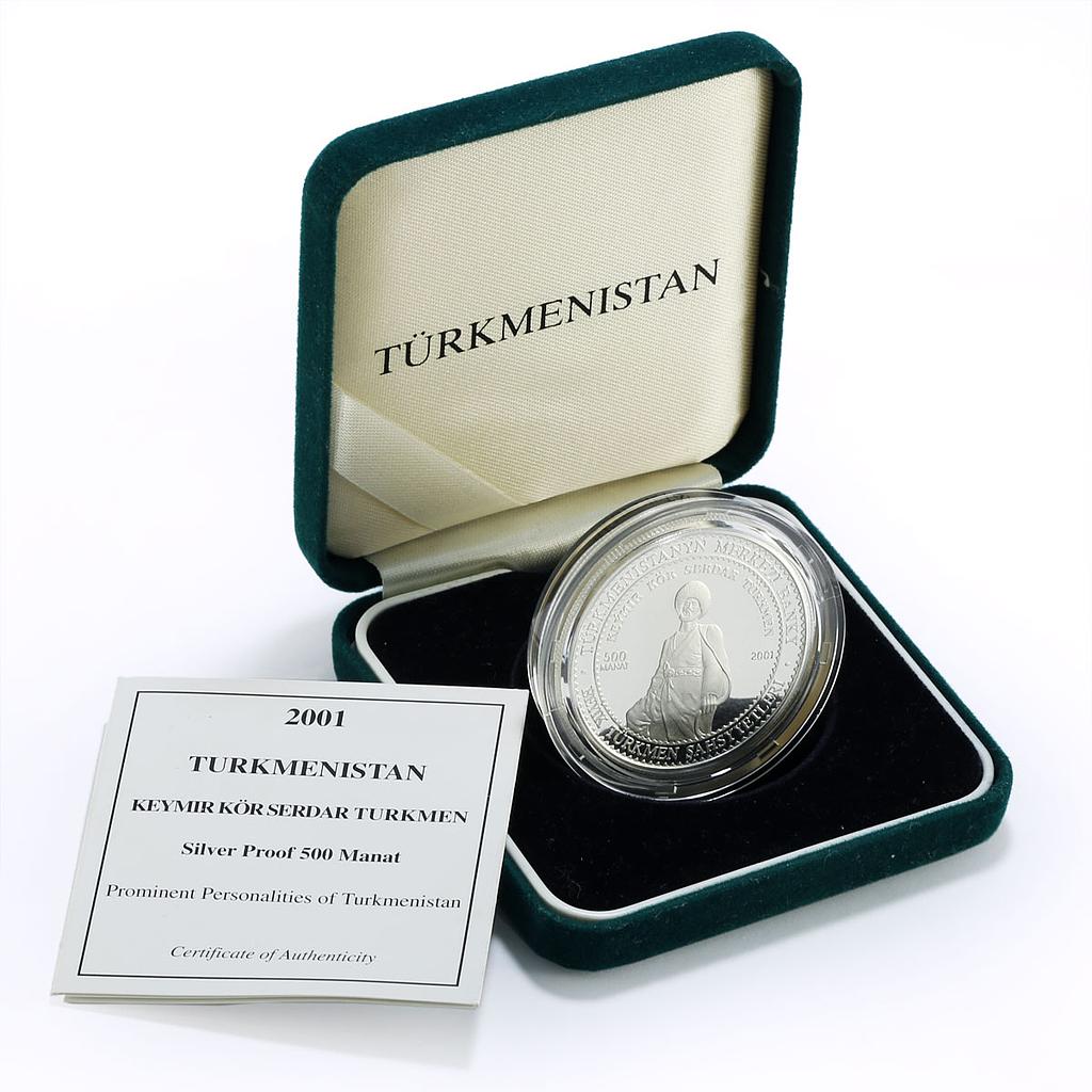Turkmenistan 500 manat Personalities Keymir Serdar Turkmen silver