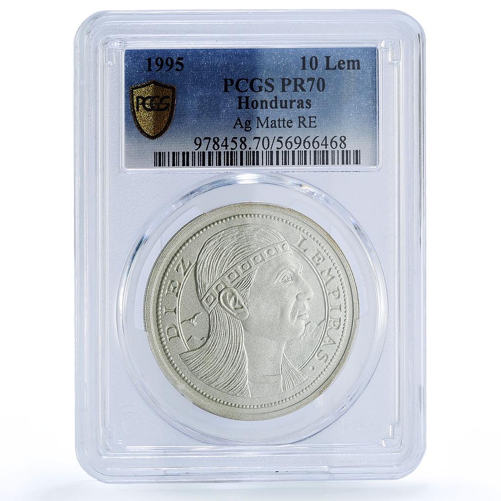 Honduras 10 lempiras Pattern Silver Alloy X#1.1 PR 70 PCGS RE coin 1995 ...